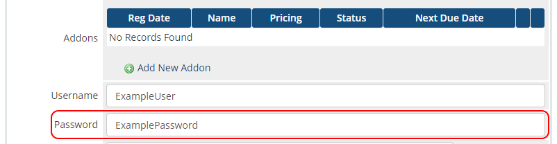 Changing custom passwords