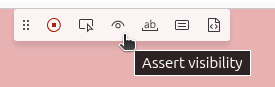 Playwright Codegen toolbar (assertions)