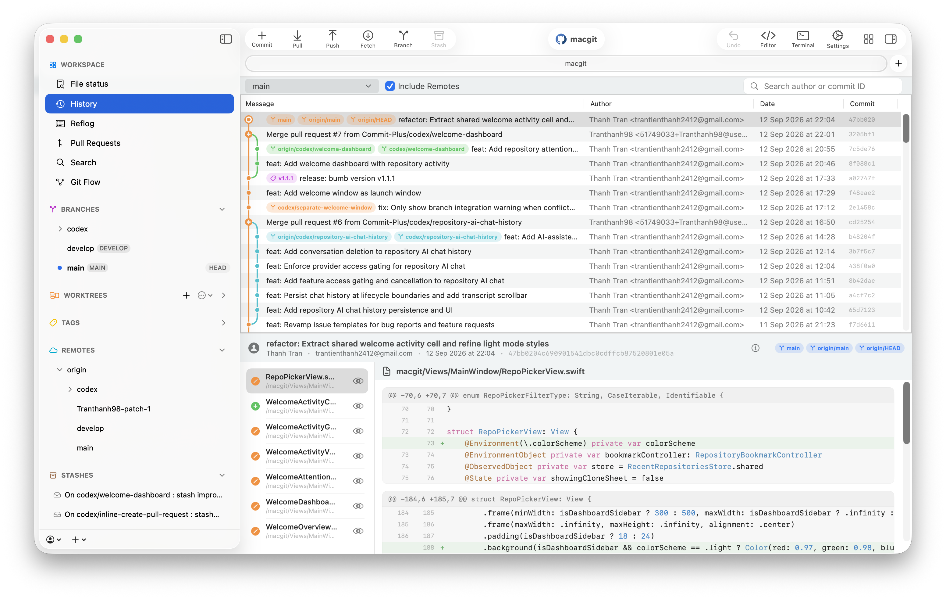 Commit+ Git client for macOS