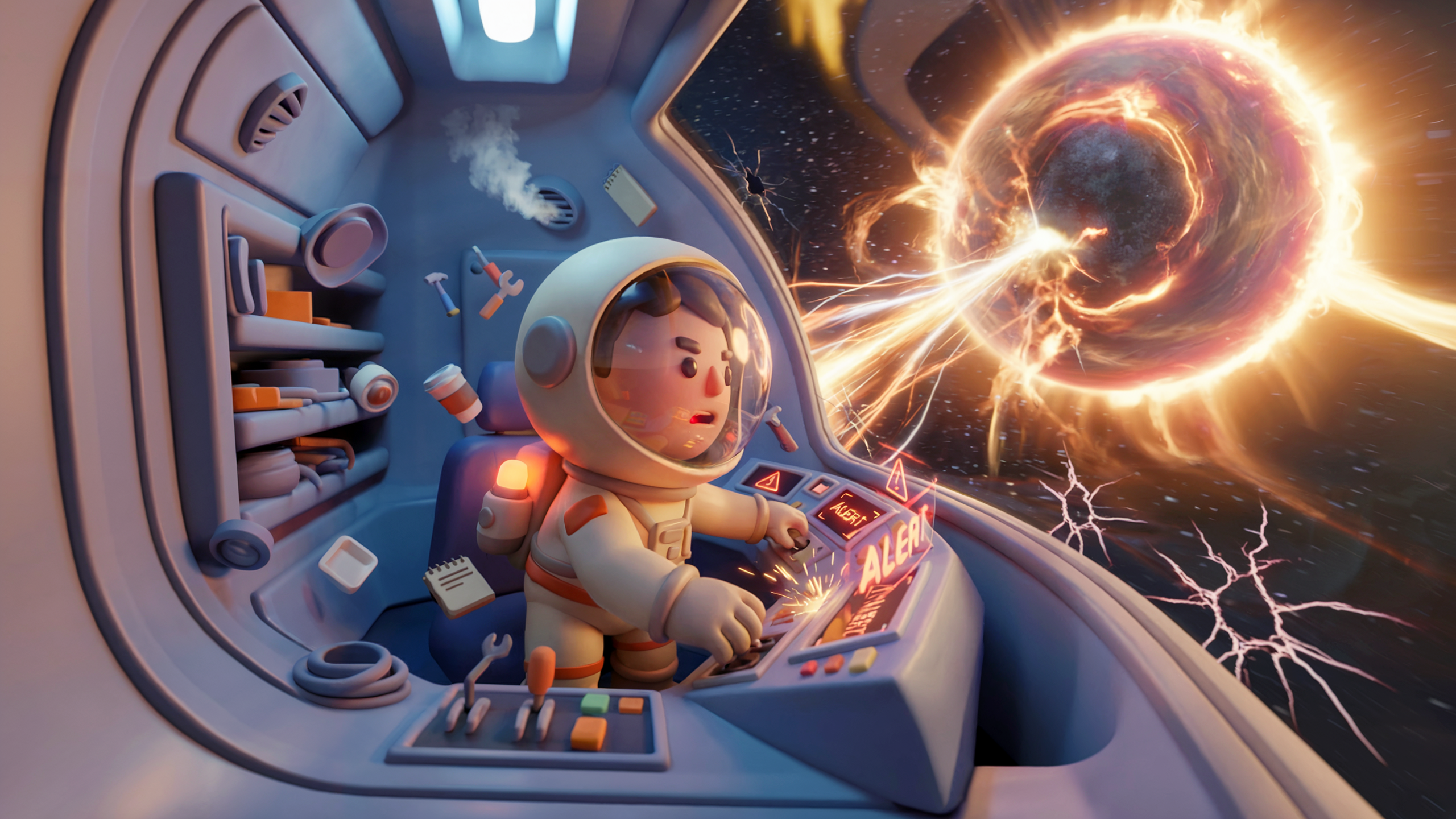 Way Back Home space explorer scene used by the Google Cloud multi-agent workshop