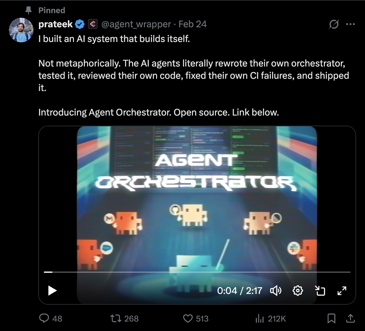 Agent Orchestrator demo — AI agents building their own orchestrator