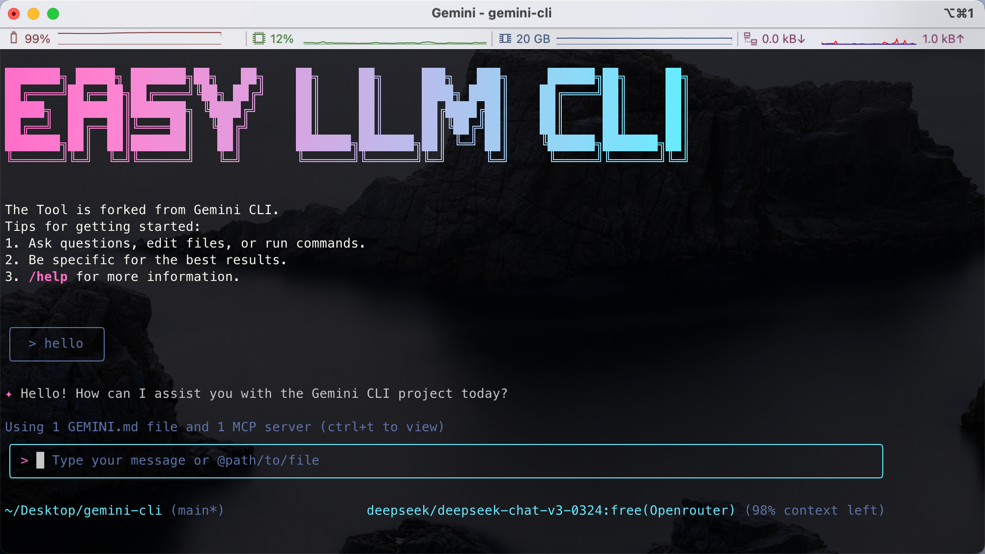 Easy LLM CLI Screenshot
