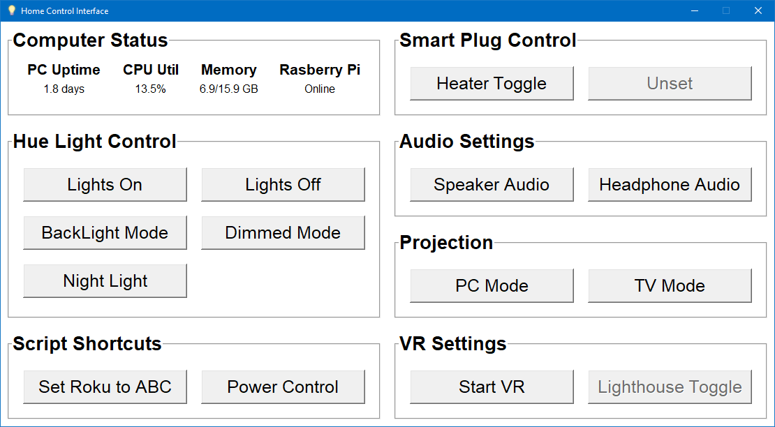 Image of Home Control Interface