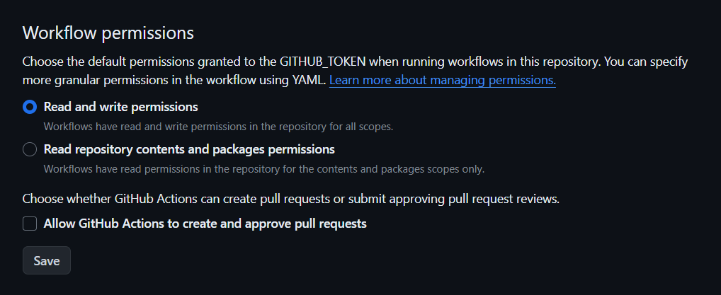 Workflow permissions