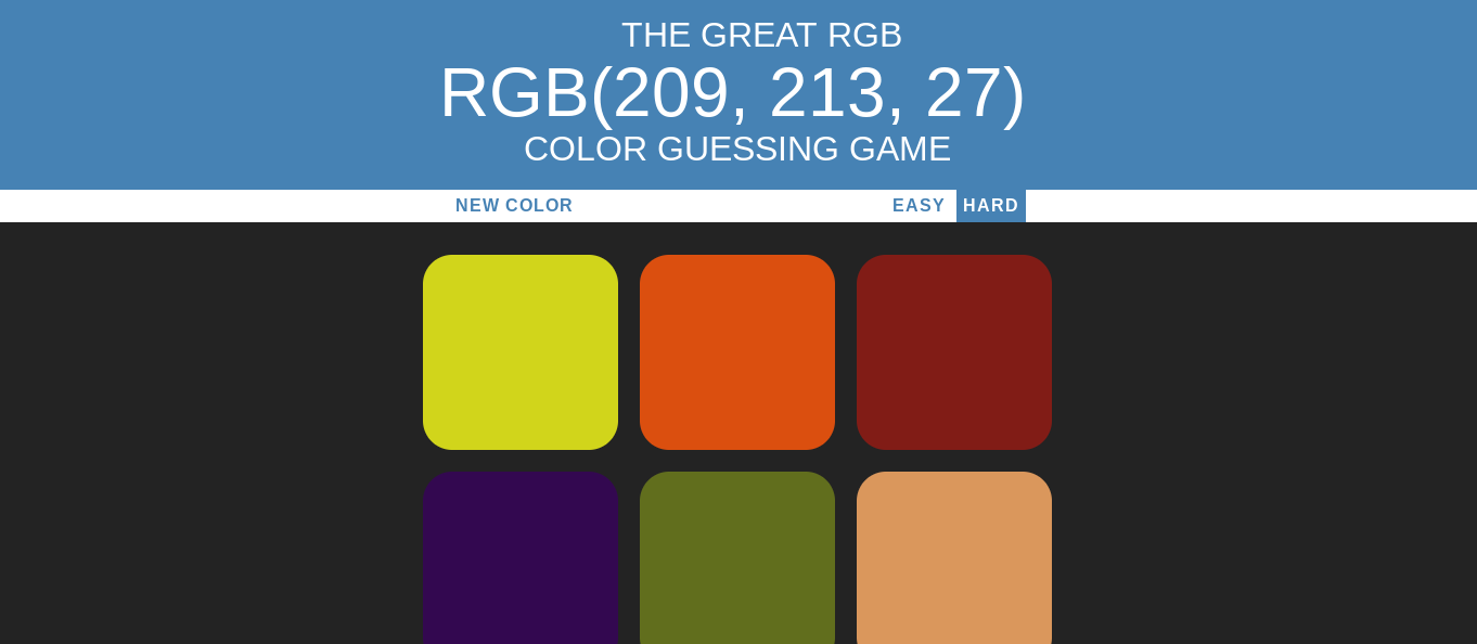 The Great RGB Color Guessing Game