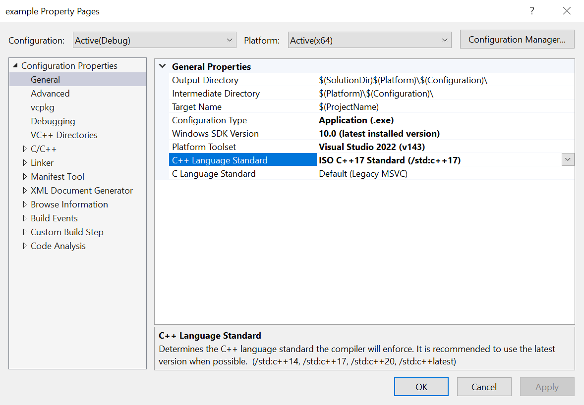 Visual Studio C++ 17