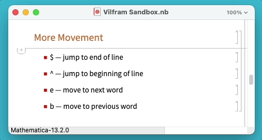 Vilfram line and word movement
