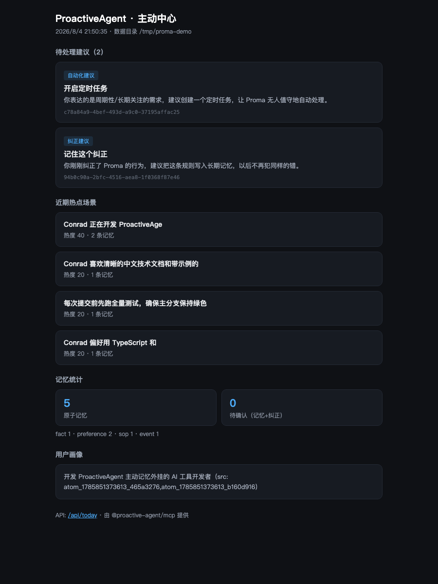 主动中心面板