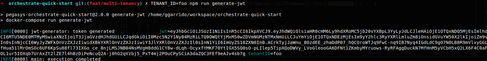 Output of the generate-jwt command
