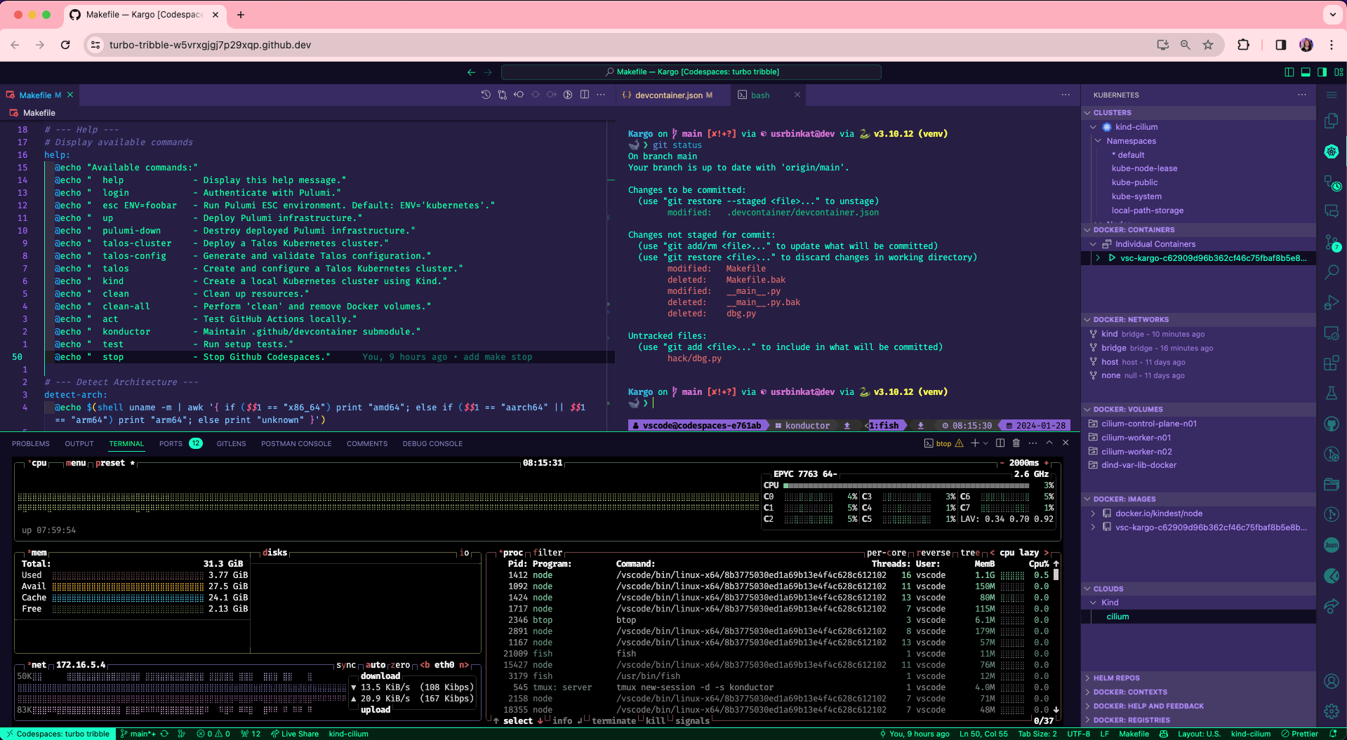Screenshot of Kargo open in Konductor Devcontainer