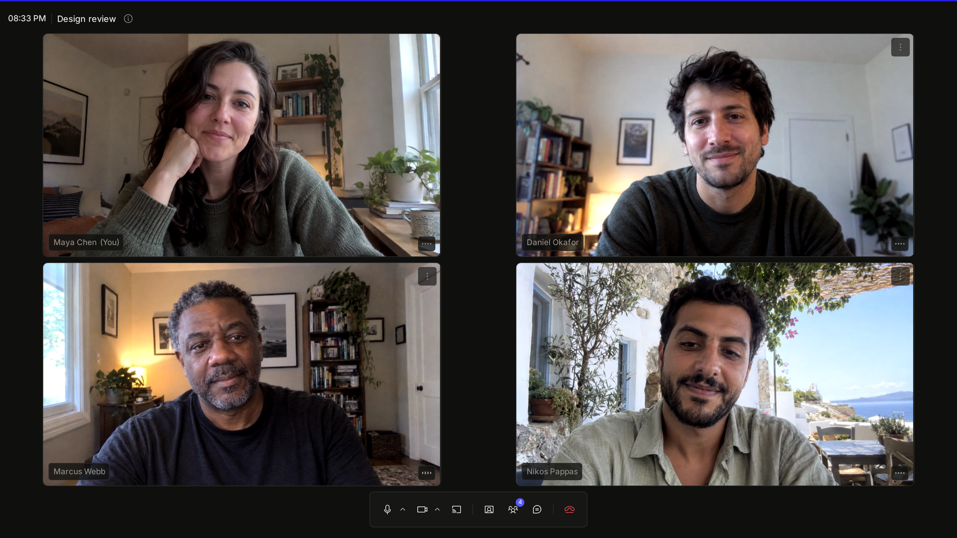 A tide meeting with four people