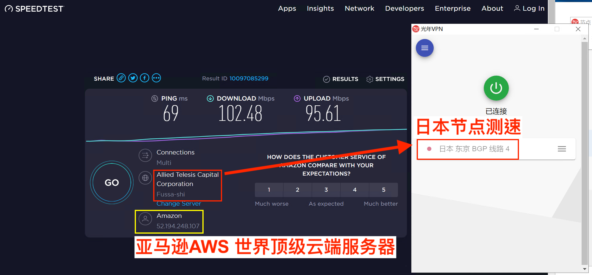 光年VPN 日本节点测速