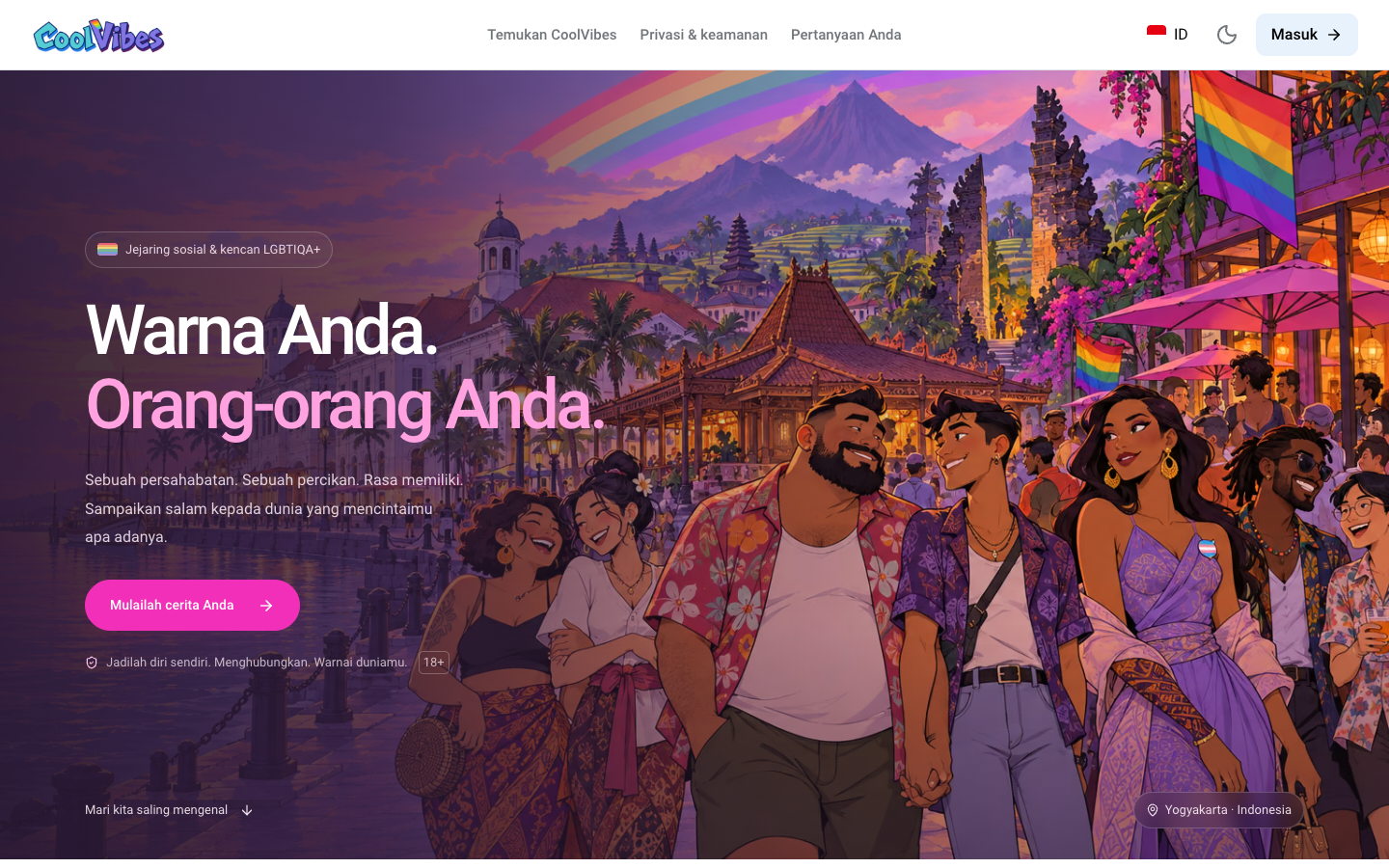 CoolVibes 🇮🇩 Bahasa Indonesia localized welcome screen
