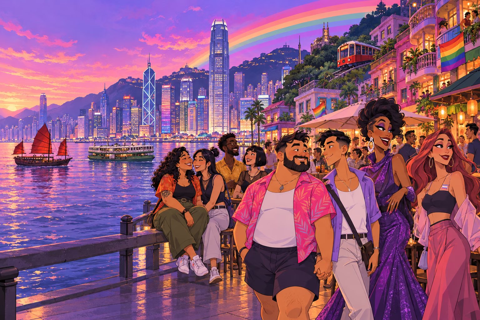 CoolVibes regional community illustration — Hong Kong, Traditional Chinese