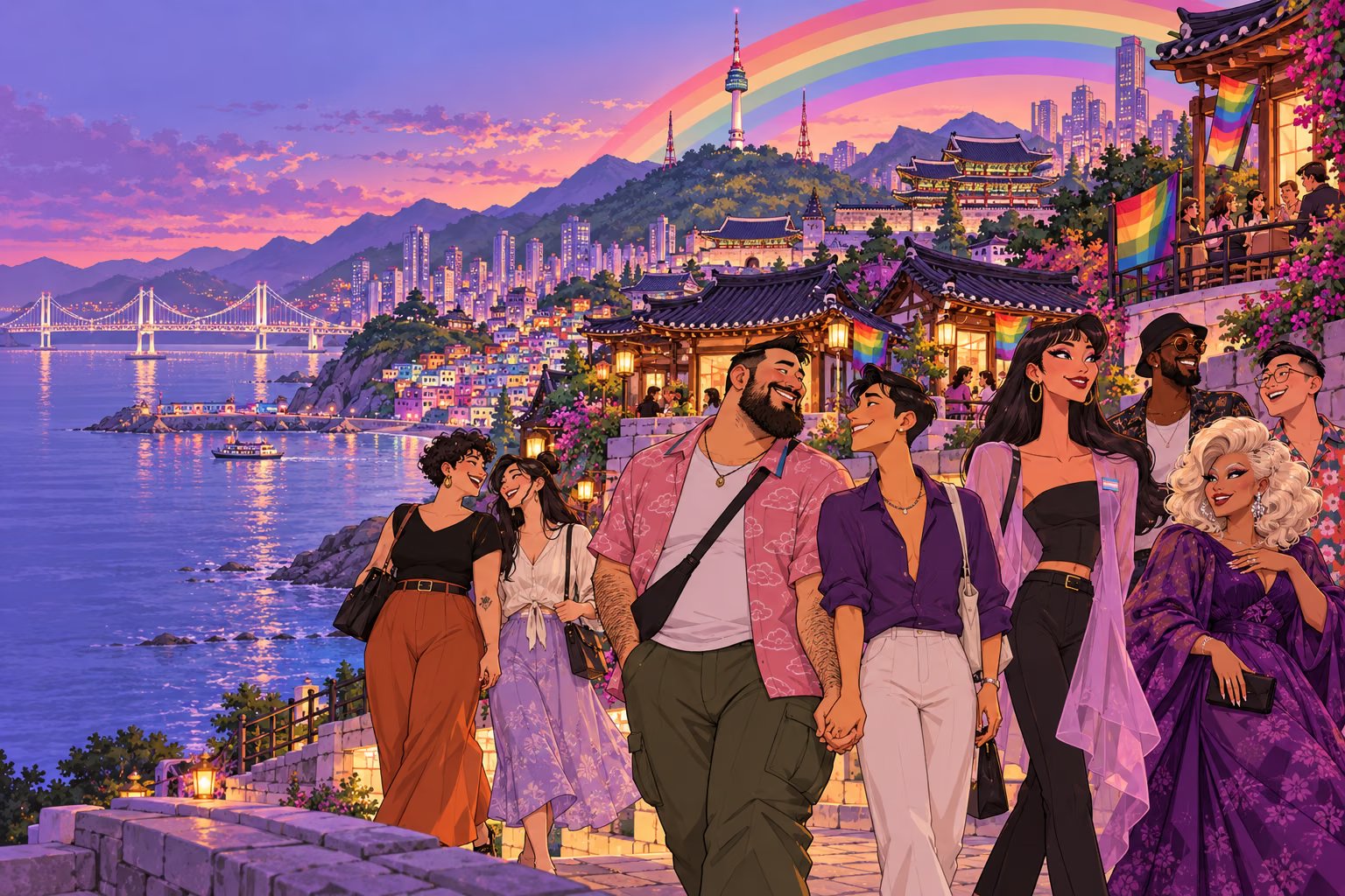 CoolVibes regional community illustration — South Korea, Korean · ROK variant