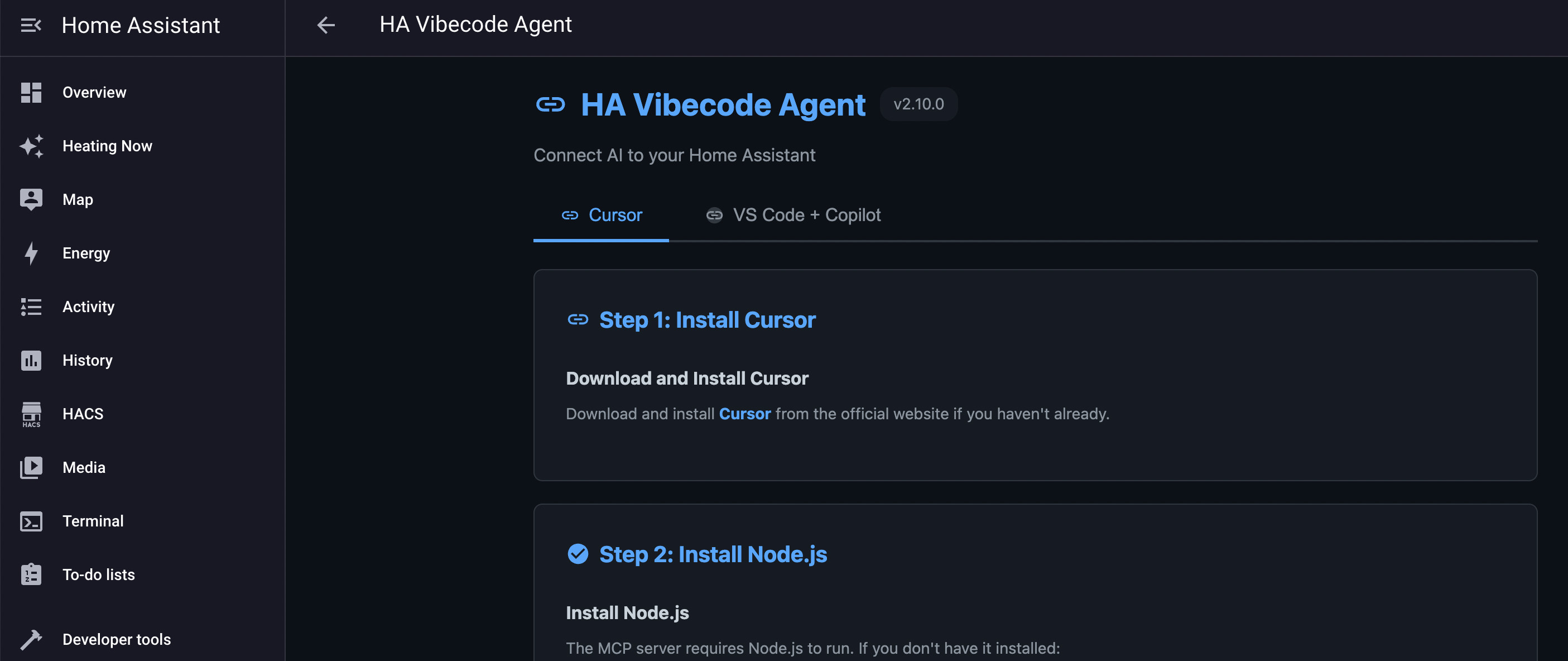HA Vibecode Agent Ingress Panel