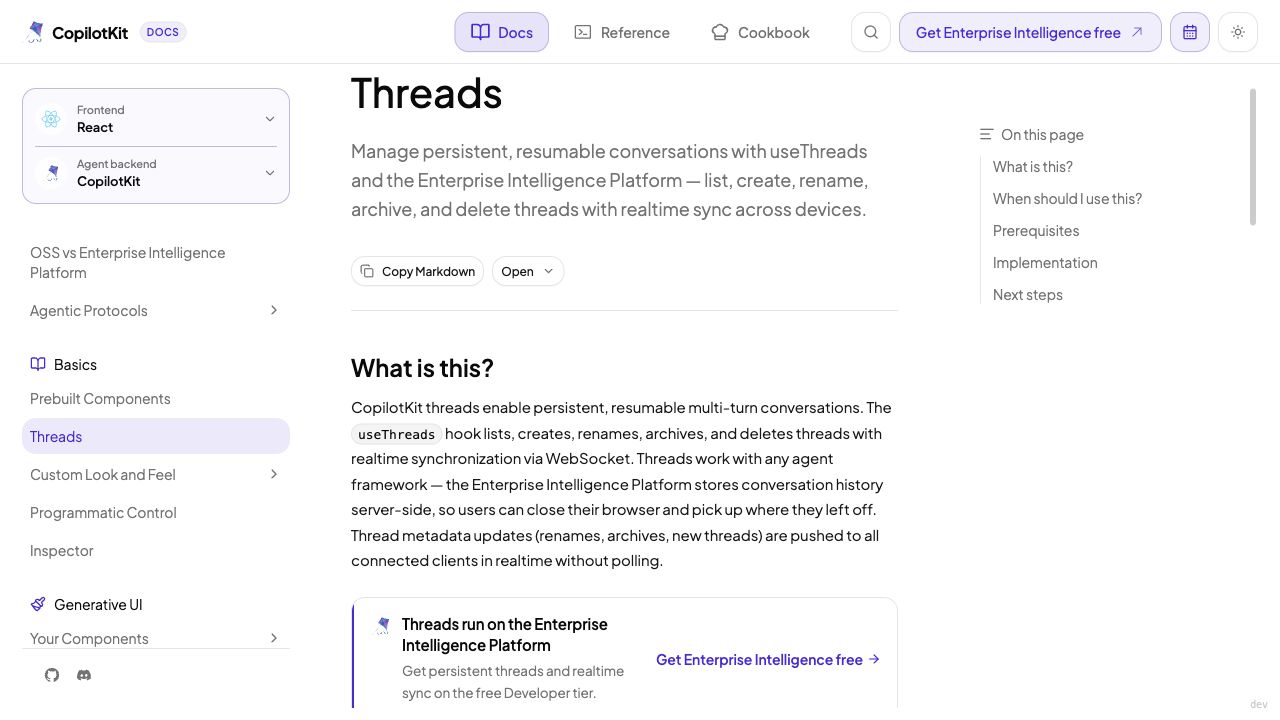 Root docs Threads
navigation