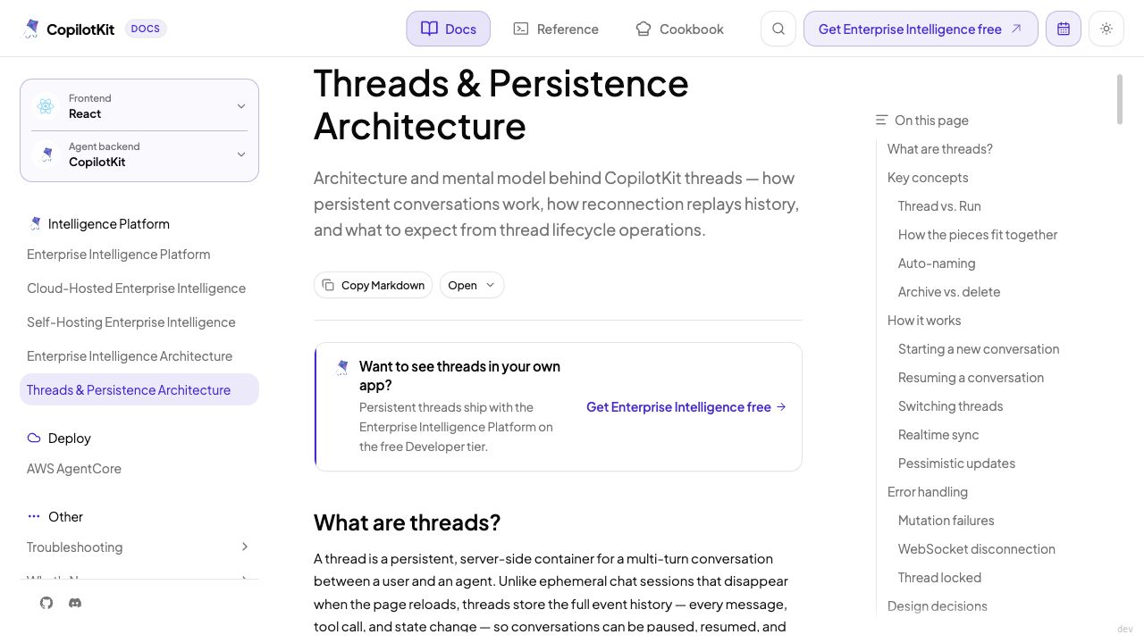 Threads architecture in Intelligence Platform
navigation