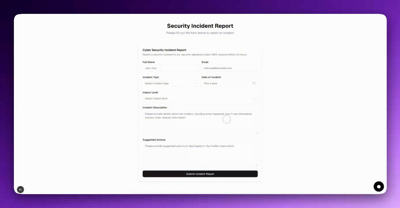 Form-Filling Copilot for Security Incident Reports