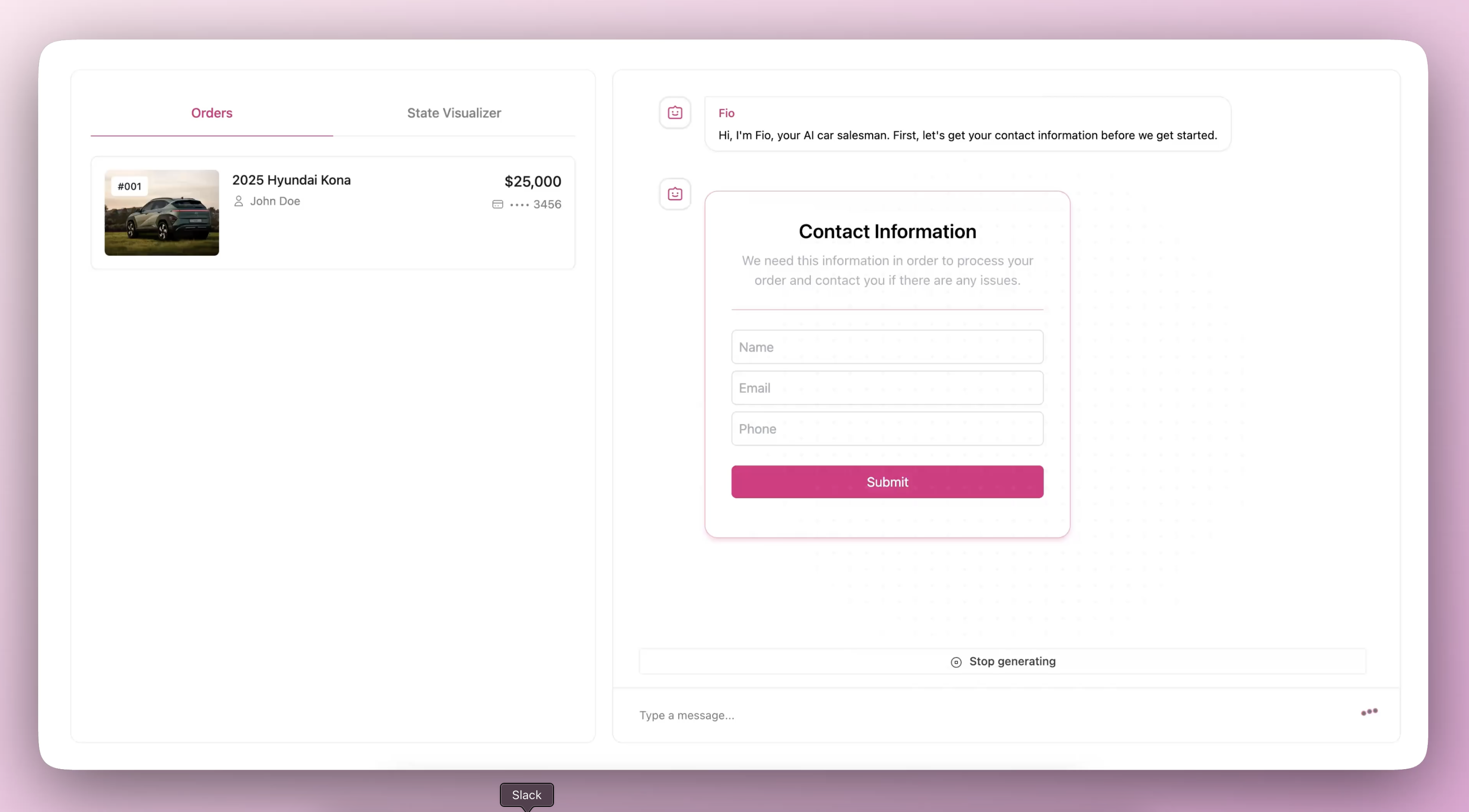 State Machine Copilot for Car Sales