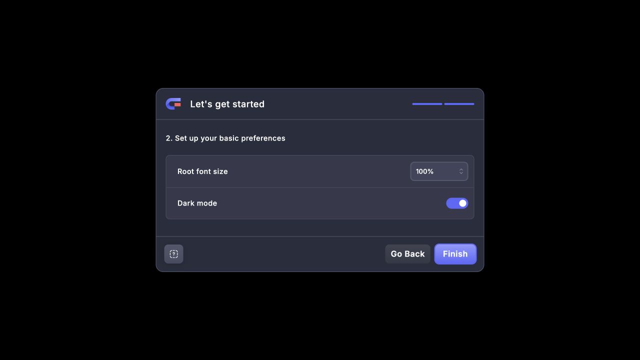 Core Framework onboarding preferences