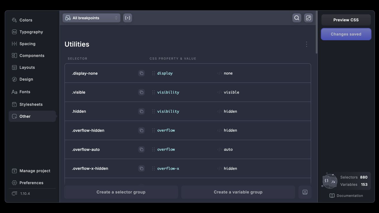 Core Framework utility class editor