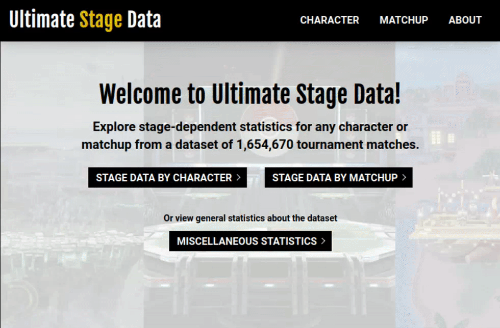 Preview of Ultimate Stage Data website