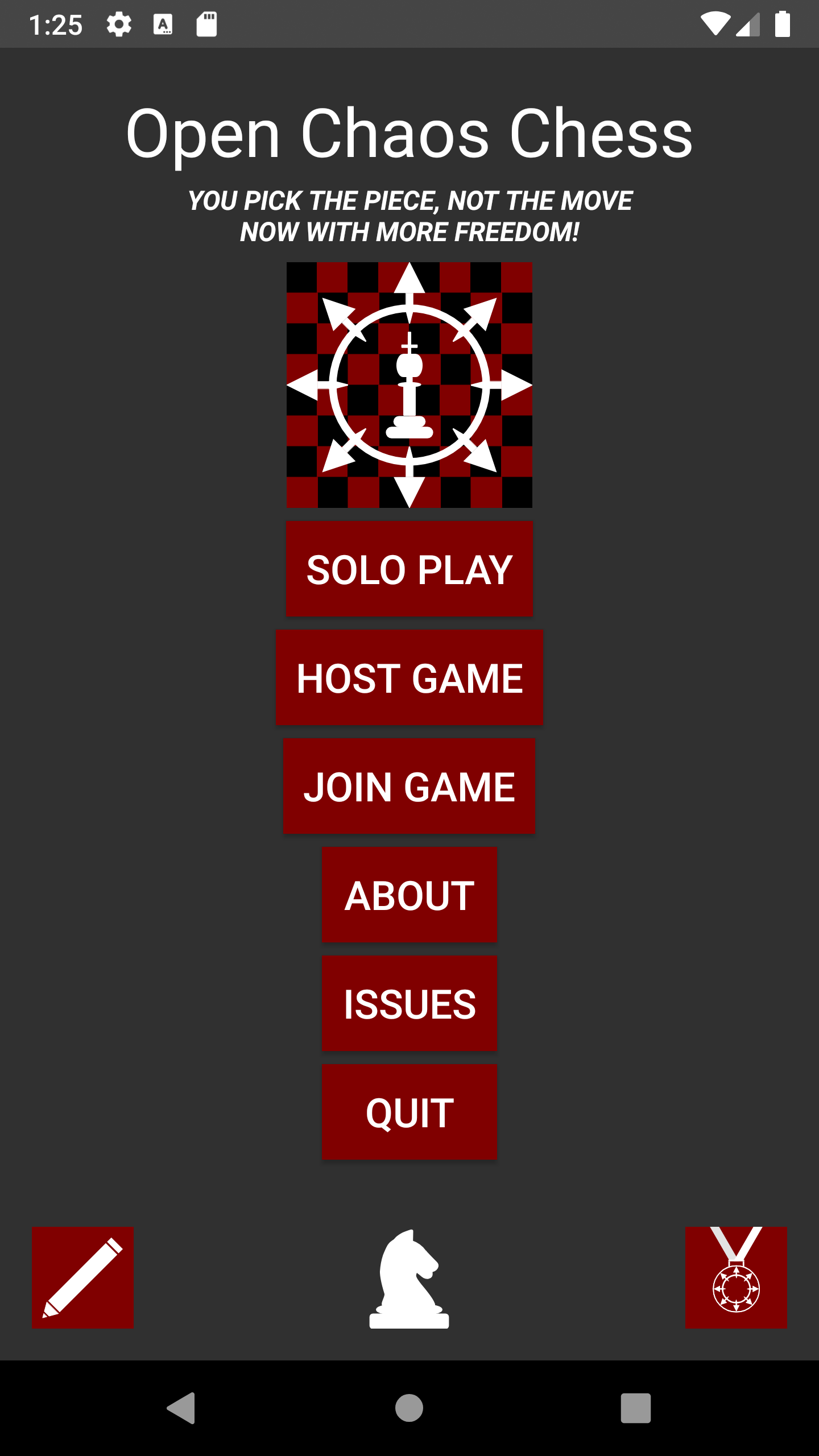 Main menu