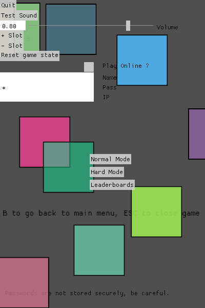 Image of the tile games main menu