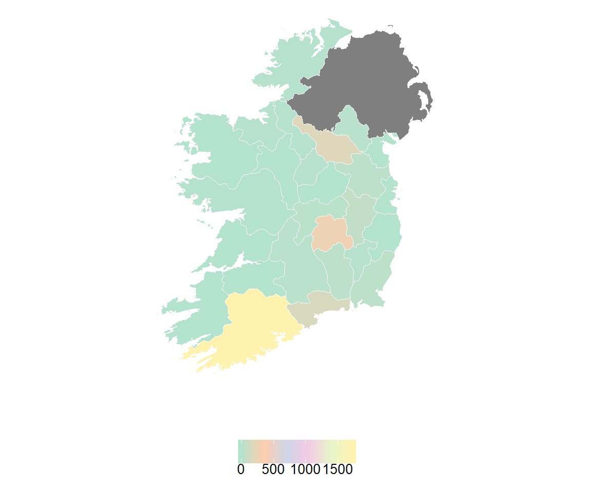 Number of non-carcass diagnostic samples per county submitted to the RVLs during 2018.