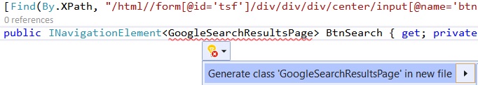 use generate class in new file option