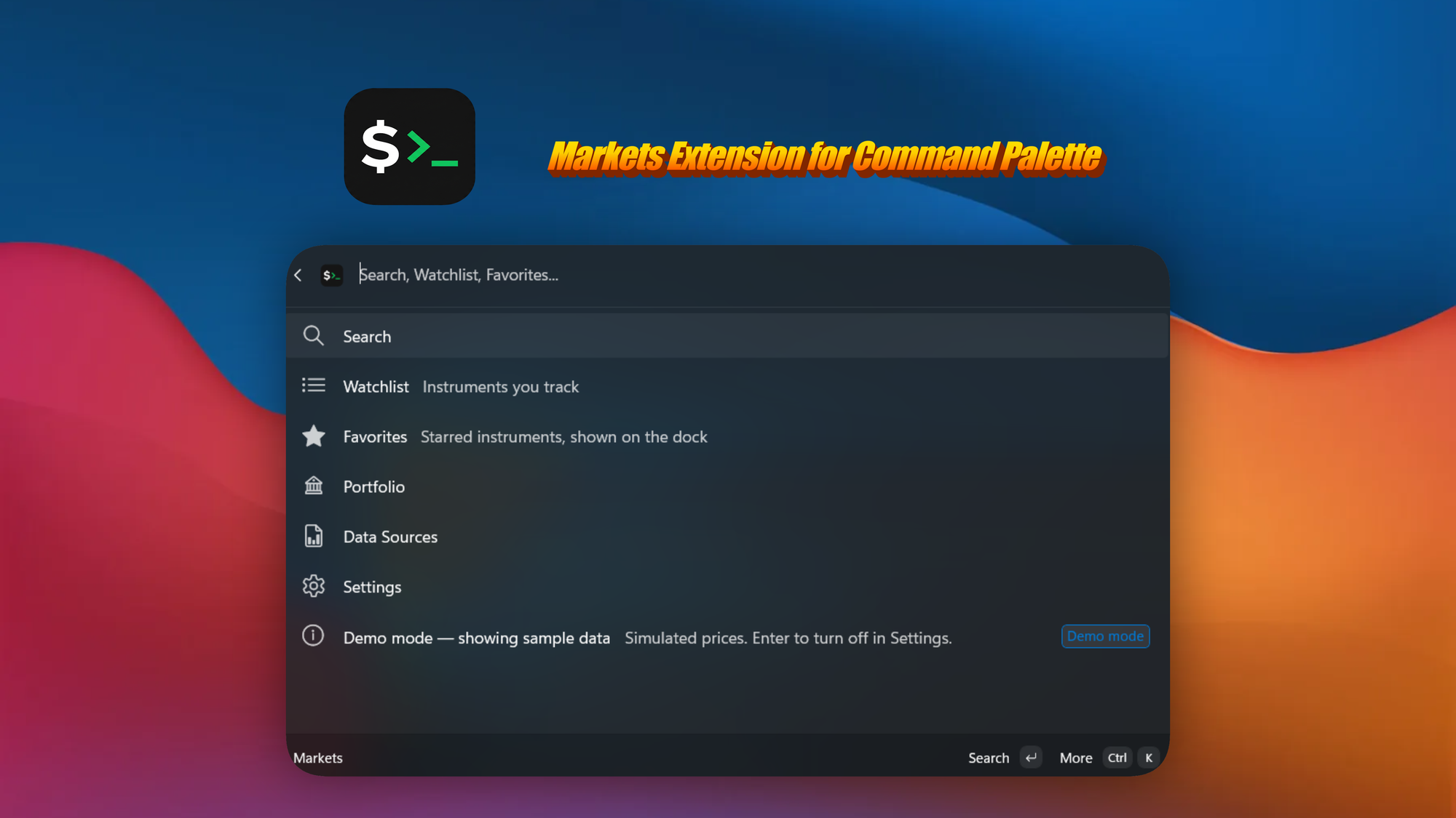 The Markets extension listing image