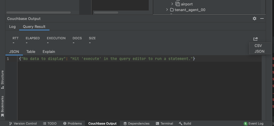 Exporting the results of a N1QL query