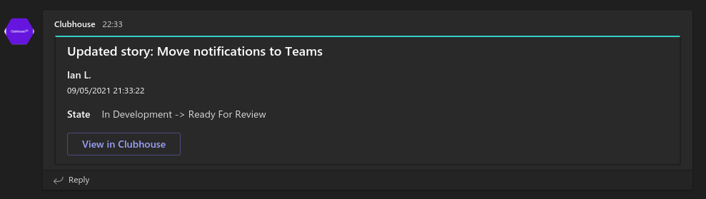 Notification in Teams