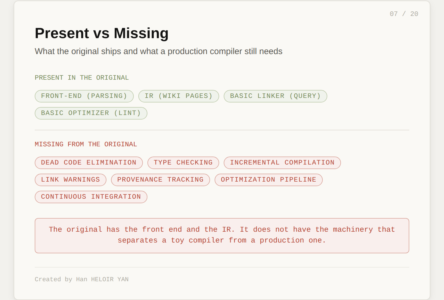 Present vs Missing
