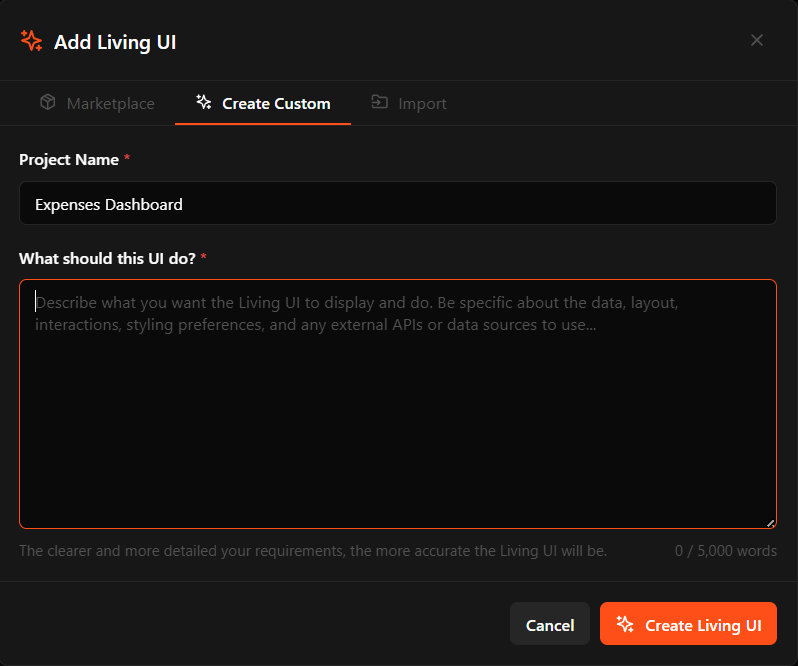 Building a Living UI from scratch