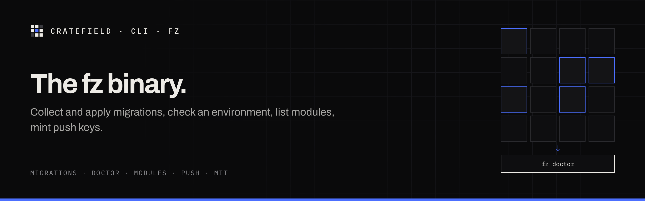 cratefield-cli — The fz binary.