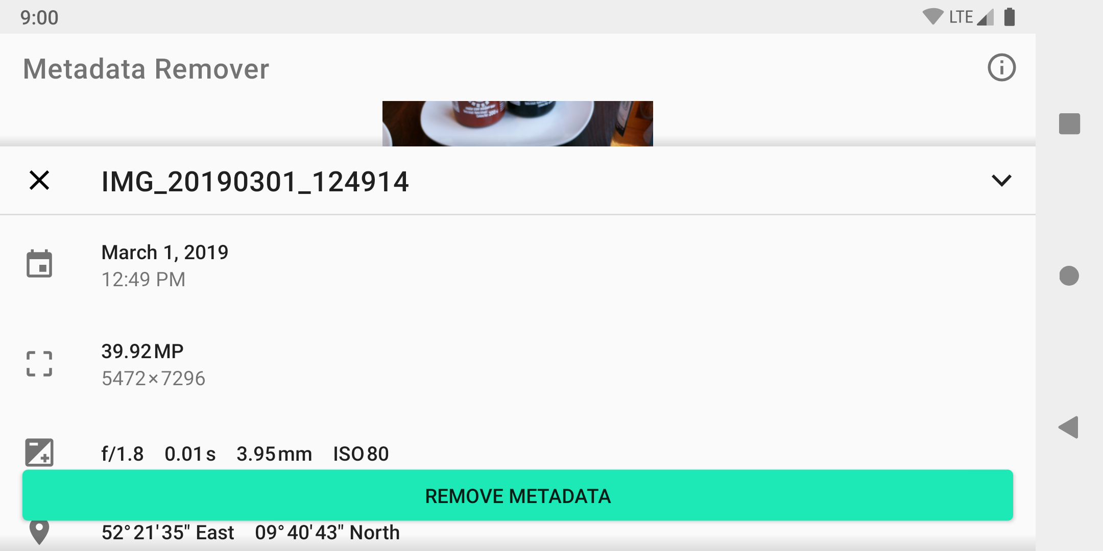 Screenshot 4 of Metadata Remover — opens full size