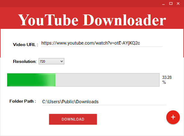 Material design youtube downloader c#