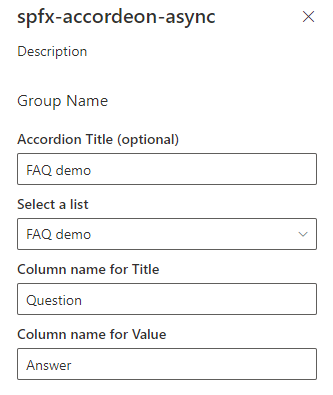 Select list from property panel for use with the Accordion