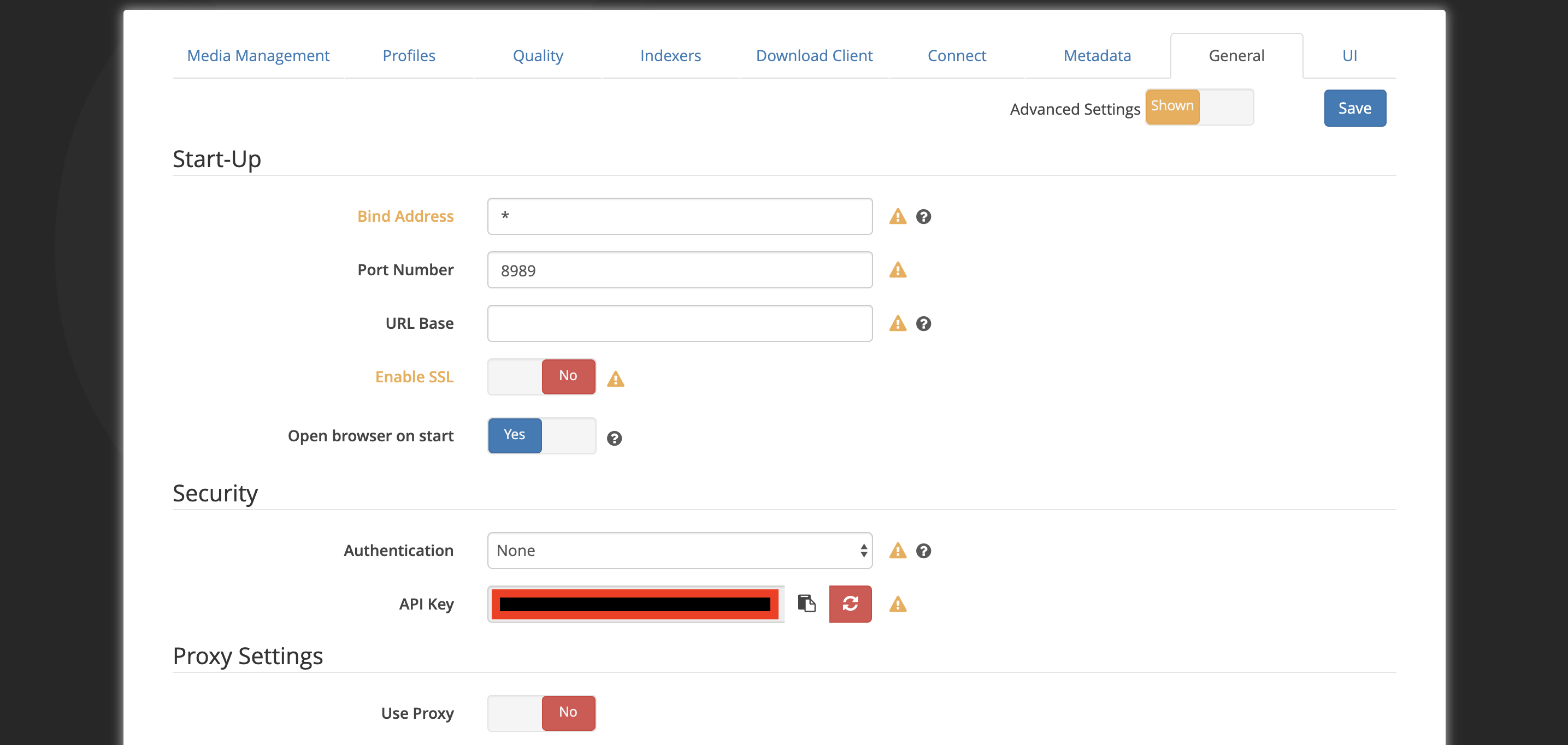 Sonarr API Key