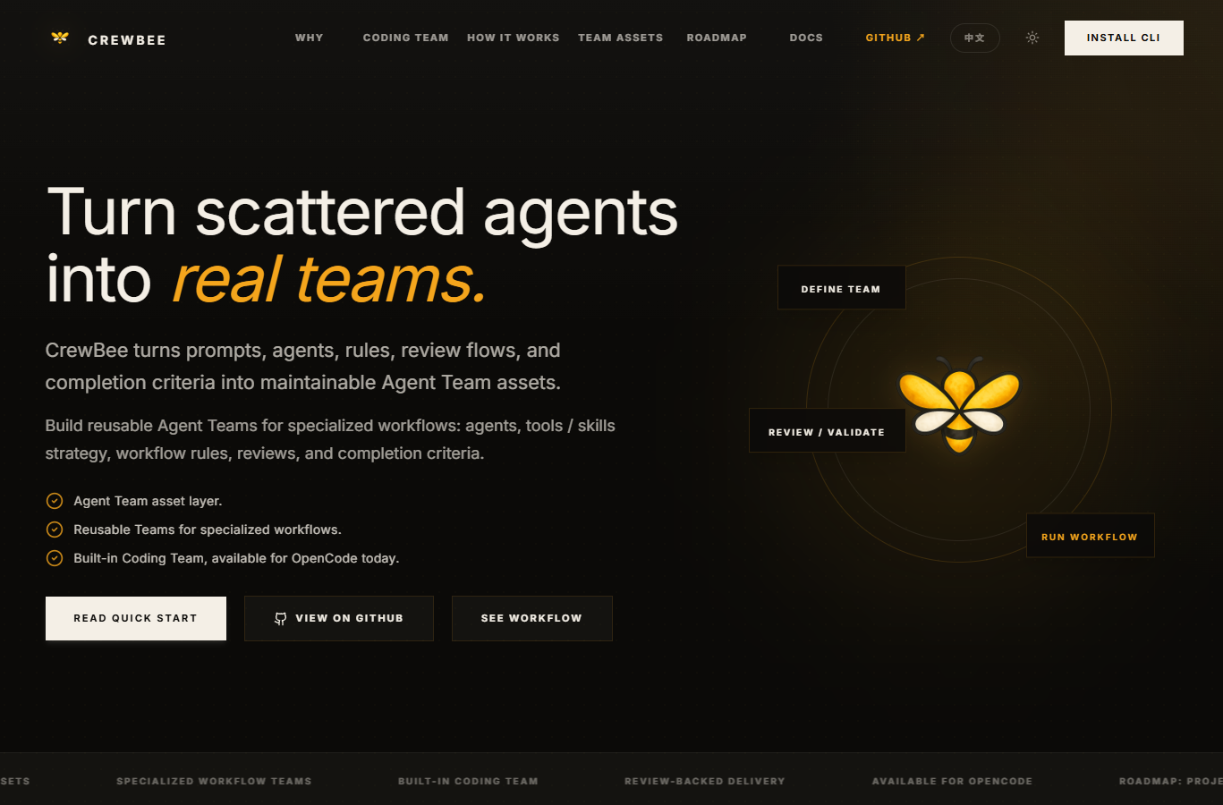 CrewBee - Turn scattered agents into real teams.