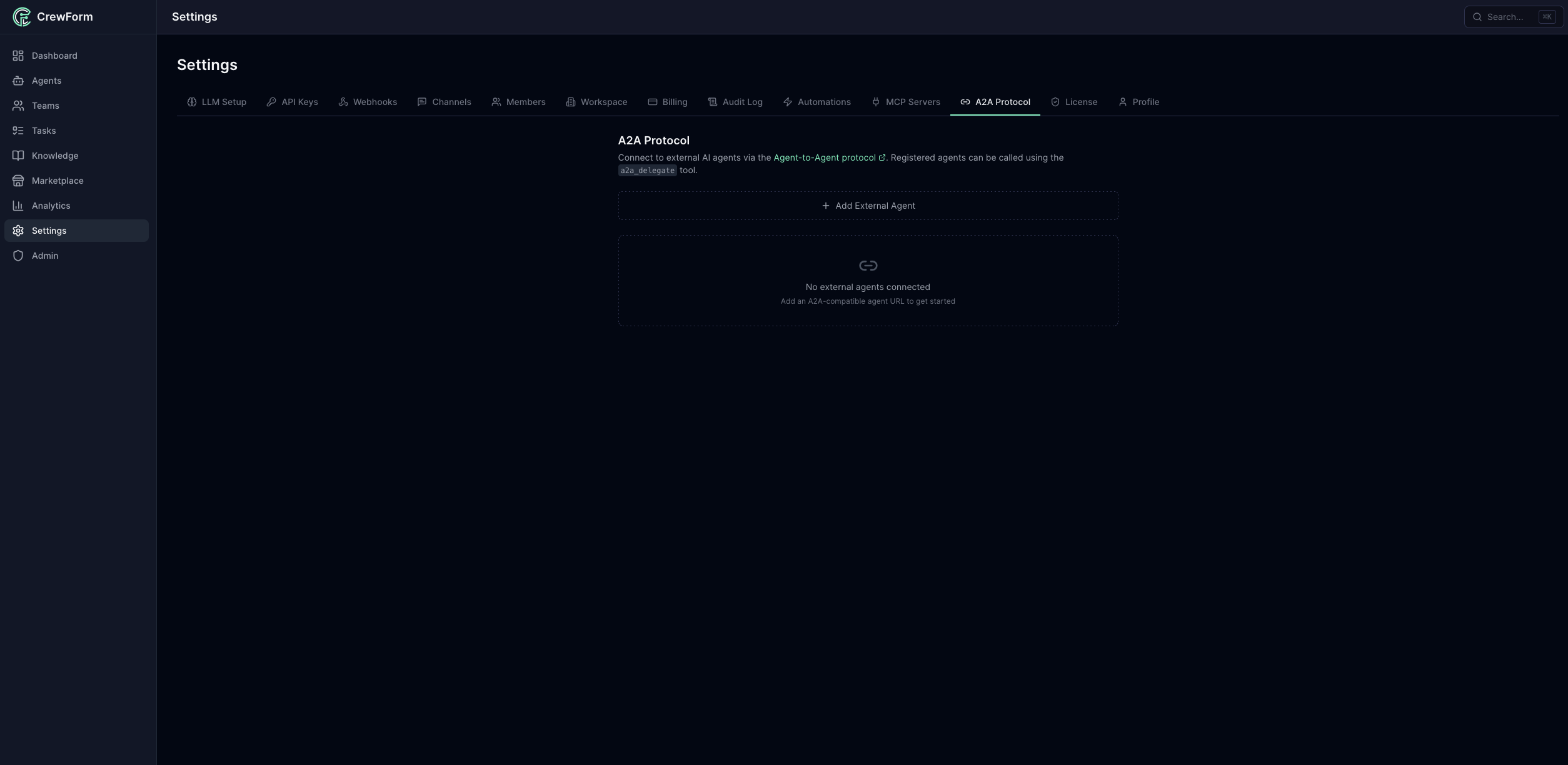 A2A Settings