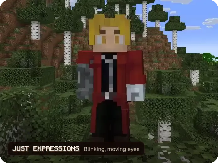 Just Expressions: a player skin that blinks and looks around