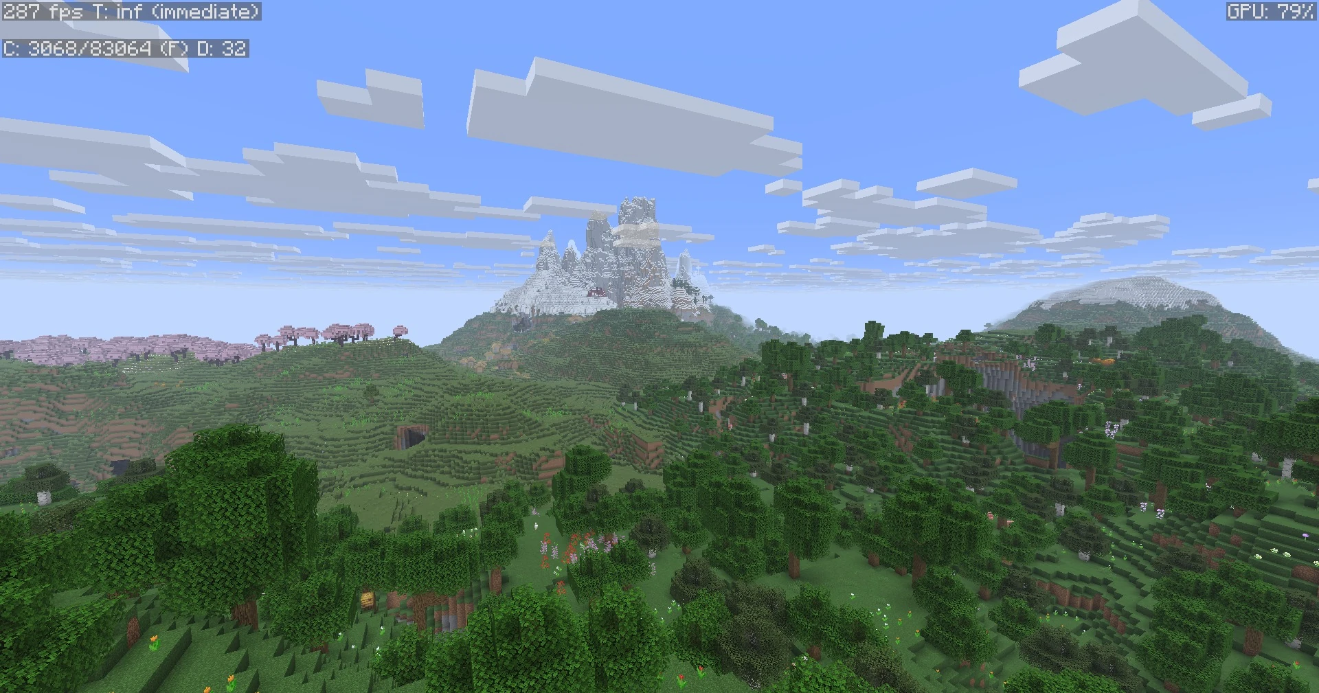Breakneck at 32 chunks: 287 FPS