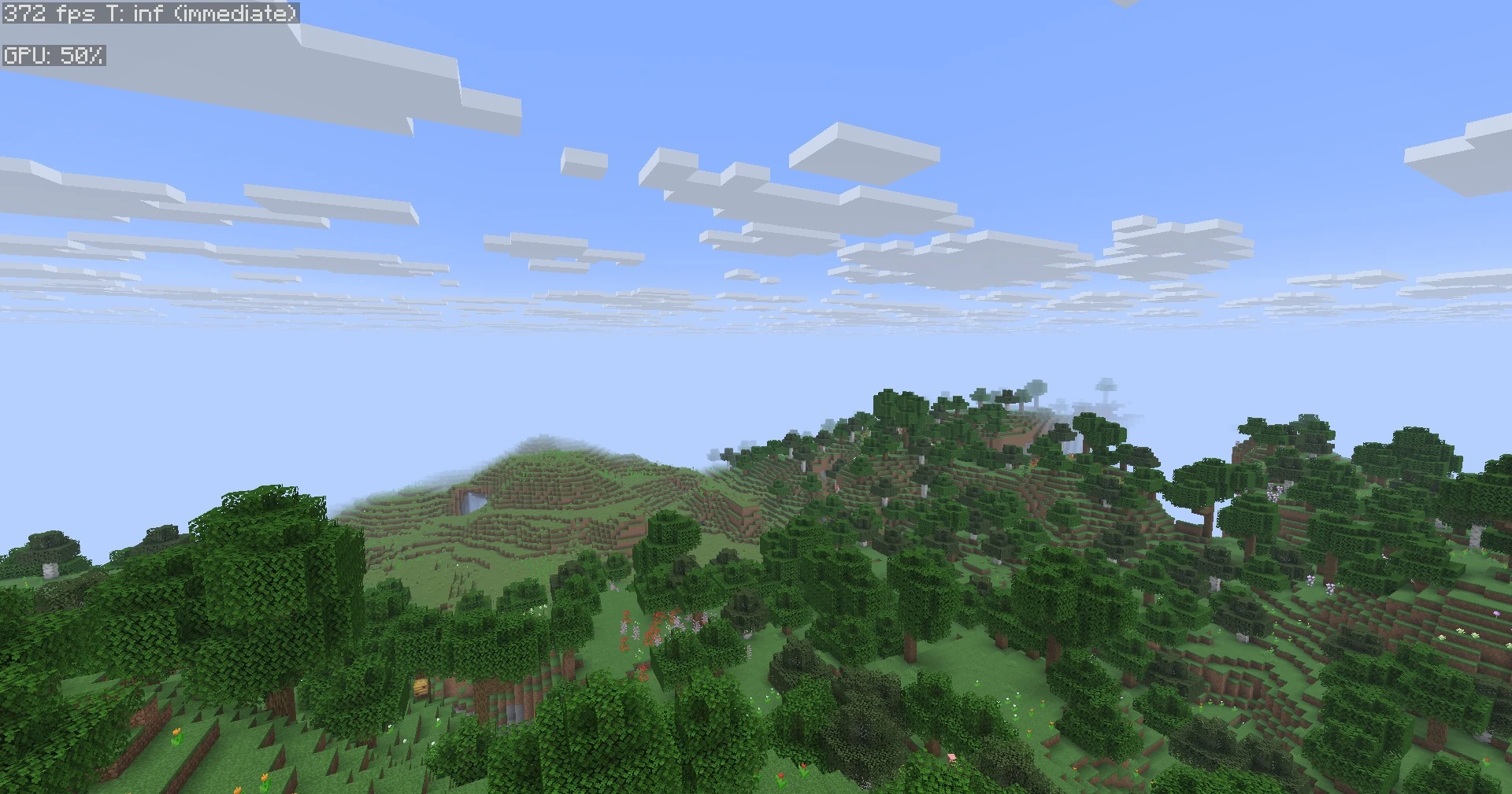Vanilla at 12 chunks: 372 FPS