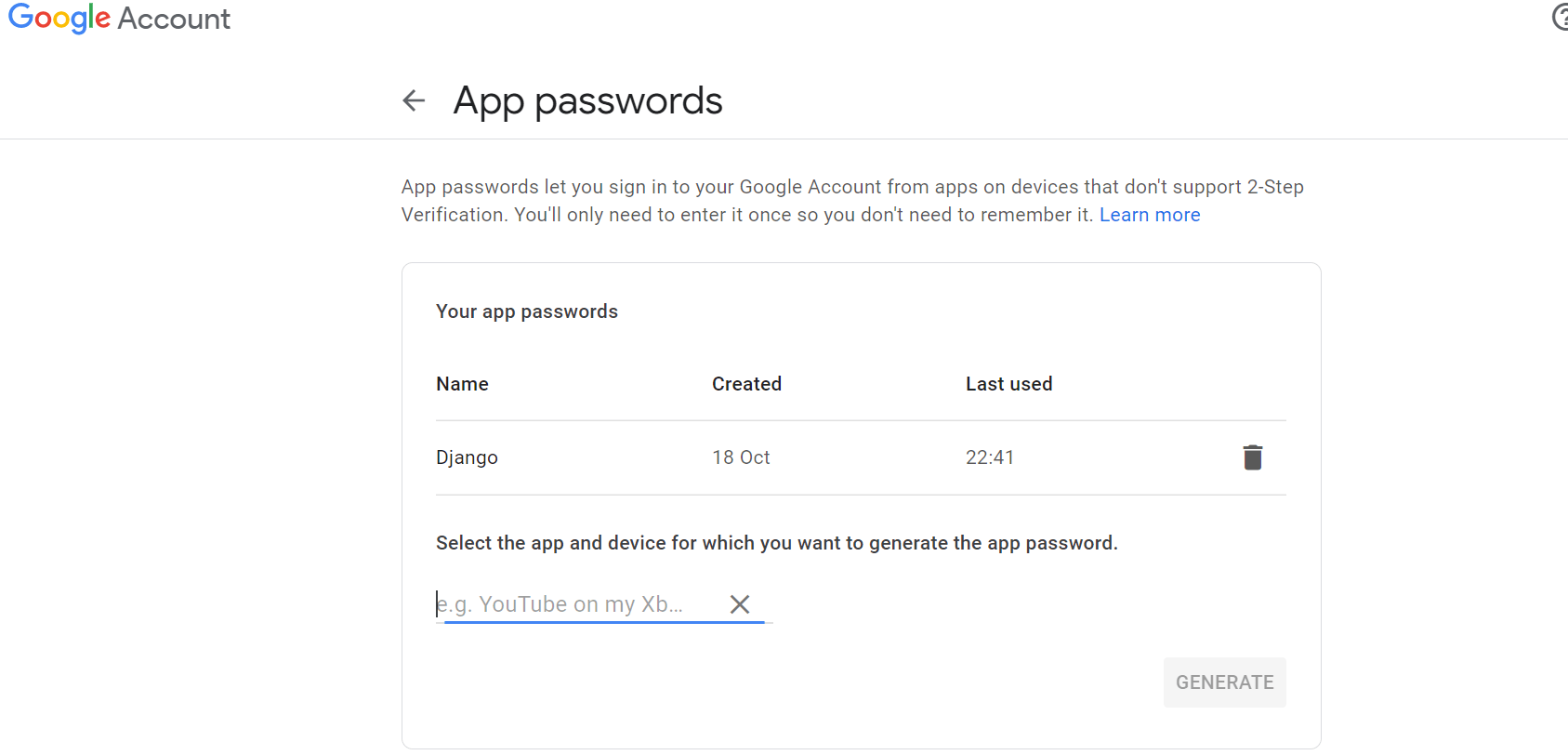 App password