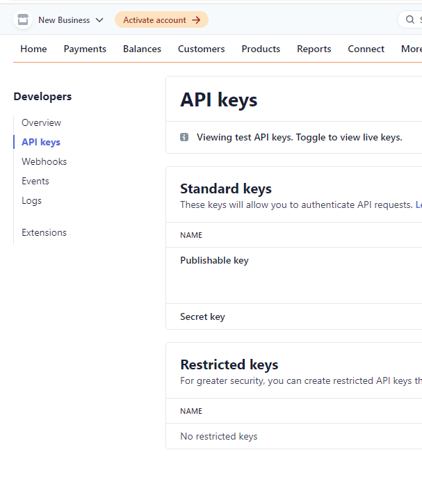 API keys