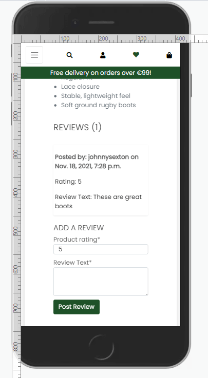 Products Add Review Mobile