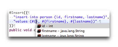 autocomplete properties in java